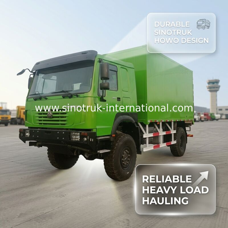 Camión pesado SINOTRUK con tipo de accionamiento 4X4 LHD, tanque de carga de 5000*2300*2300 mm y capacidad del eje trasero de 16 T para el transporte de carga pesada verde