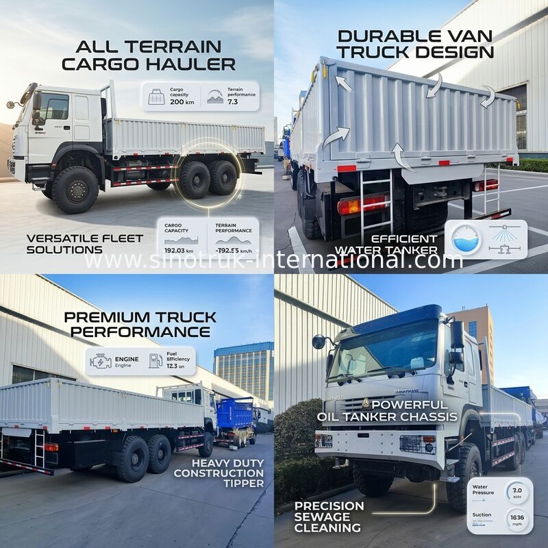 Desata el poder y la versatilidad todo conquistando blanco HOWO 6x6 400HP Fuera de la carretera camión de carga