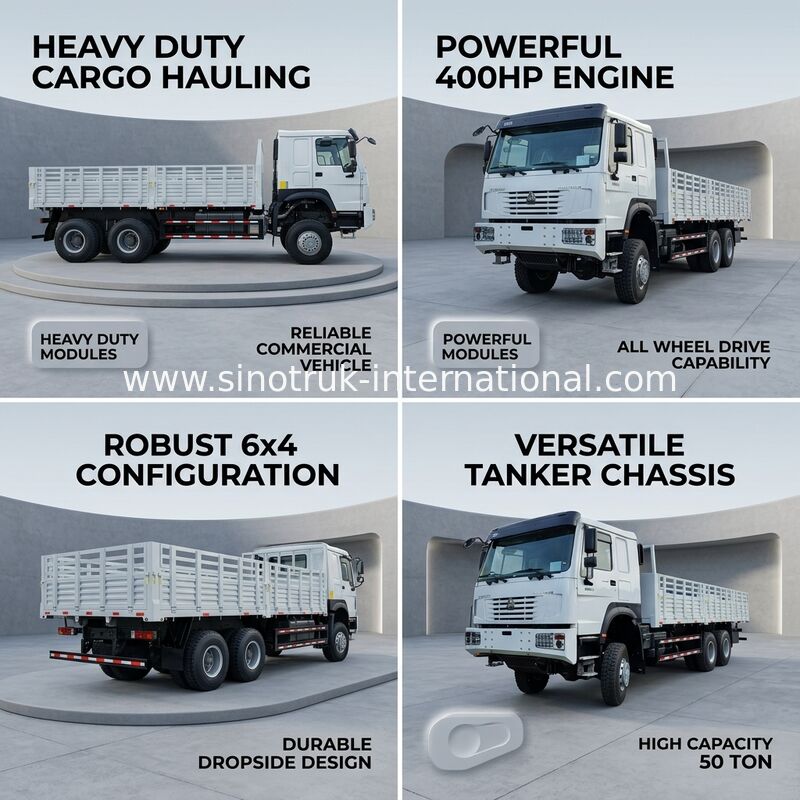 Howo Full Drive Cargo Box Truck 400 CV 4 Ejes