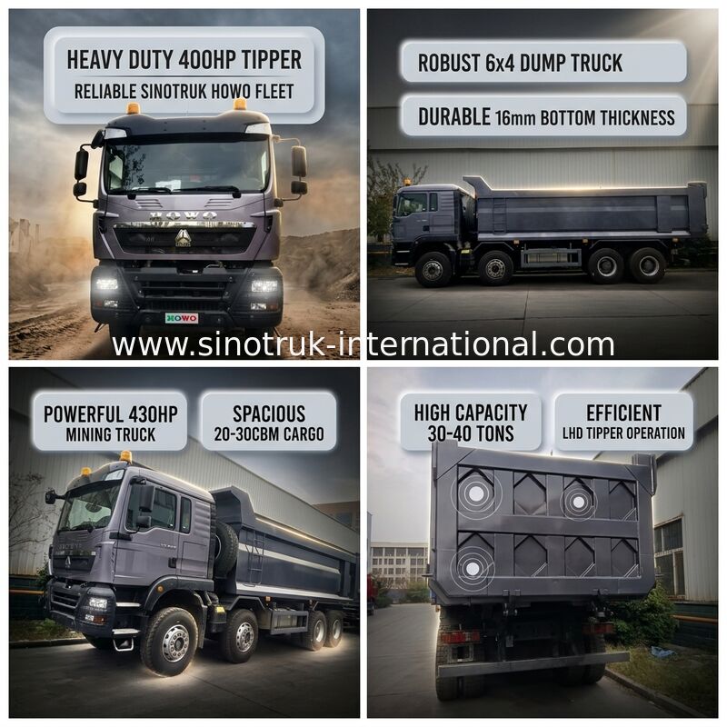 Camión con remache SINOTRUK HOWO 400HP 12 ruedas LHD 30-40 toneladas 20-30CBM ZZ3317V356GB1