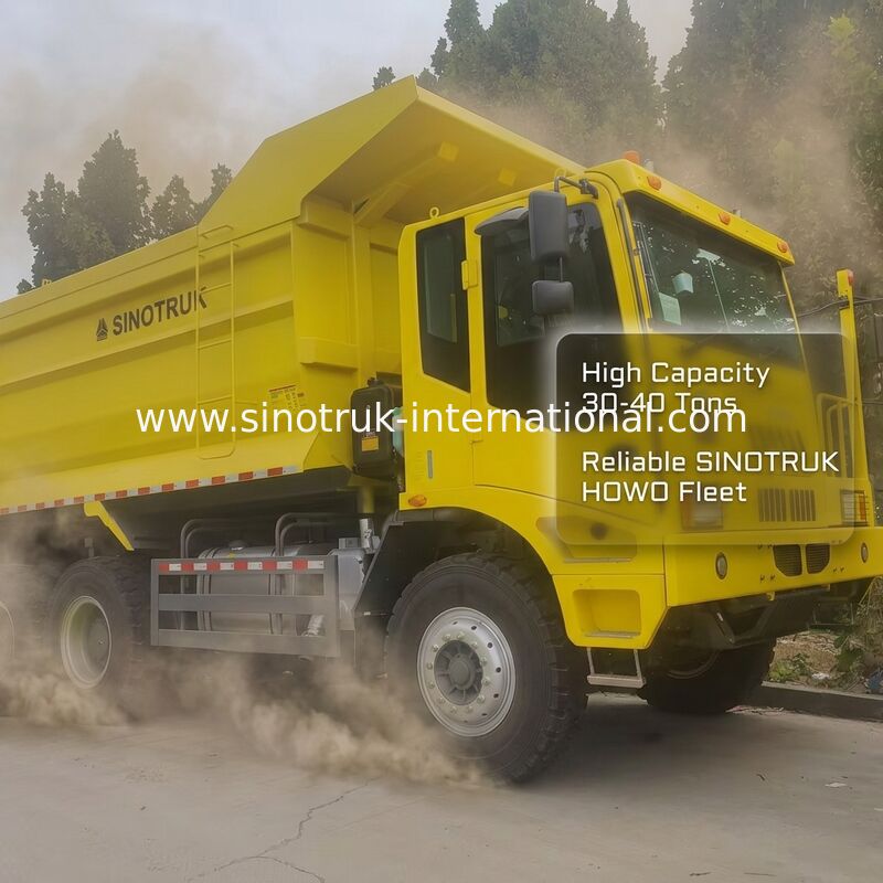 Camión volquete minero de Sinotruk con modelo de impulsión 6x4 de motor 430HP y caja de carga de espesor inferior de 16 mm
