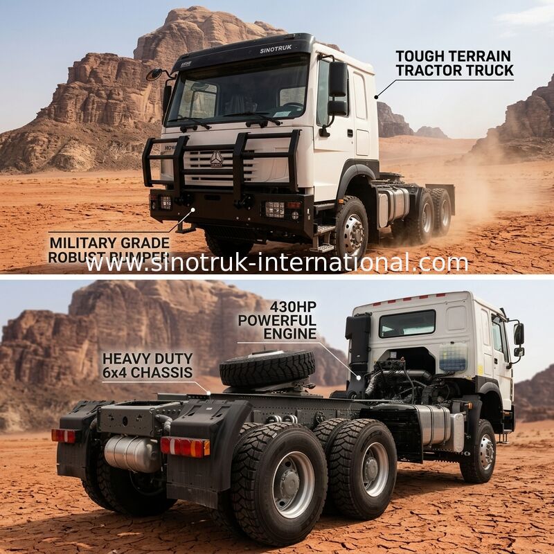 SINOTRUK 430 caballos de fuerza 6 × 4 tractor con un parachoques militar