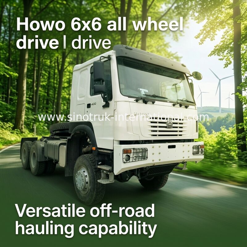 Sinotruk Howo Camión tractor Rhd Tracción en todas las ruedas 6 × 6 Weichai 400 hp Blanco