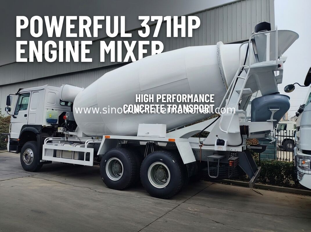 Camión hormigonera 6x4 de 371 HP y 12 CBM con alta eficiencia y gran potencia para construcción pesada