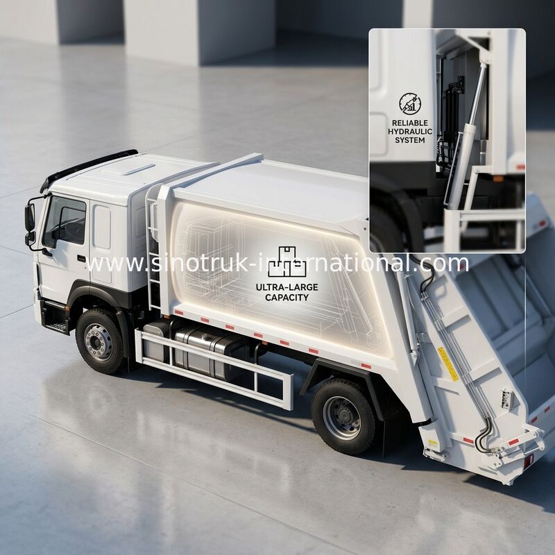 Camión de basura comprimida SINOTRUK 300 HP 4x2 con fuerza de rodamiento de 30T para una gestión eficiente de residuos