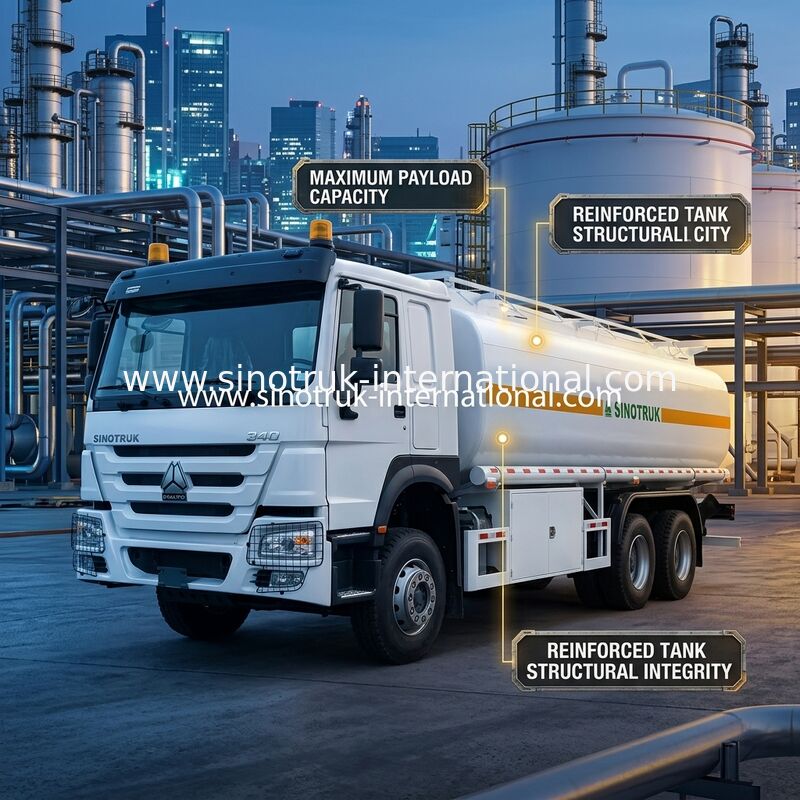Sinotruk Howo 20CBM Camión tanque de combustible 10 ruedas 340hp 6 × 4 compartimientos múltiples