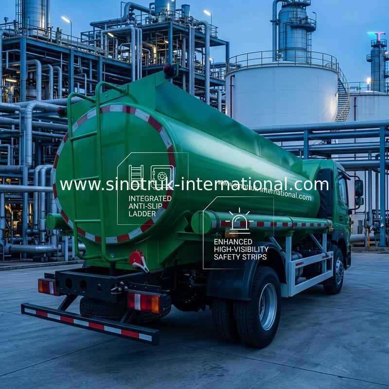Camión cisterna de aceite de capacidad de Sinotruk HOWO 8 CBM con tipo de tracción 4x2 y estándar de emisiones Euro III