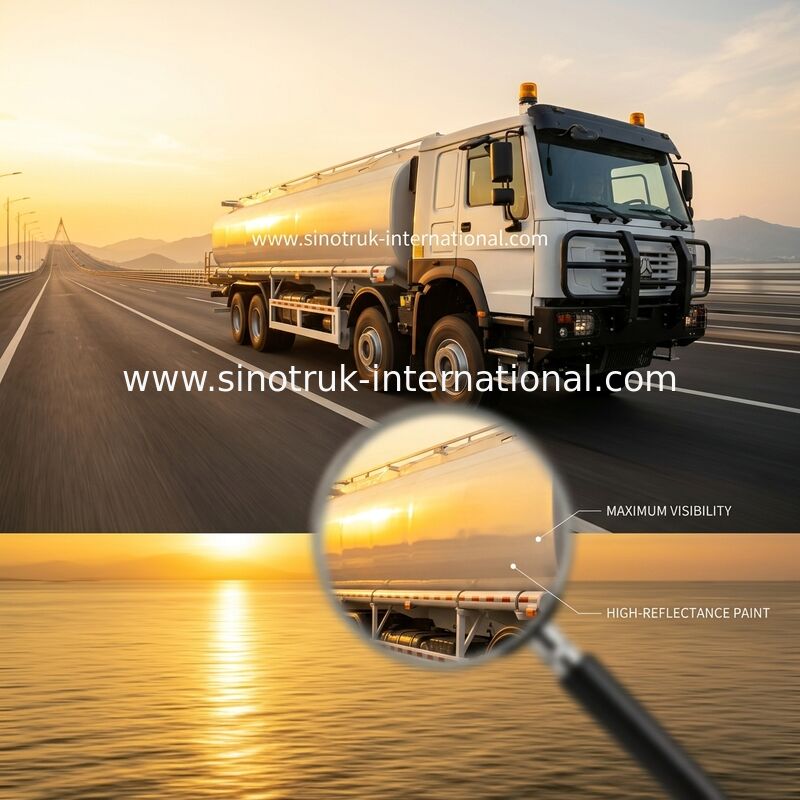 SINOTRUK HOWO Rojo 371HP 8×4 12 Ruedas Cisterna de aceite de alta capacidad Camión 30CBM