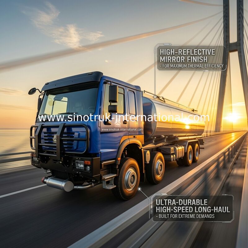 Camión de combustible LHD de carga pesada HOWO 8 * 4 400HP 40CBM Sistema de doble tanque para la distribución de combustible a larga distancia