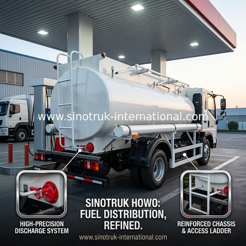 SINOTRUK HOWO 4X2 6 ruedas Cisterna de petróleo 5-6CBM Contenedor único con medidor de caudal