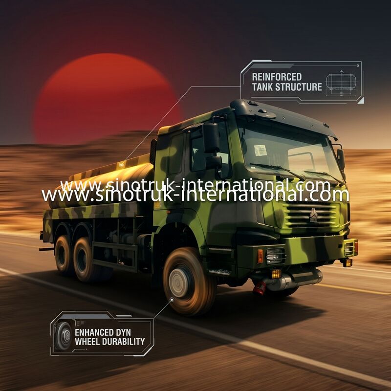Camión del tanque de la gasolina/del gasoil para el ejército 9 toneladas 25000 kilogramos 9200 de × 3150m m del × 2500