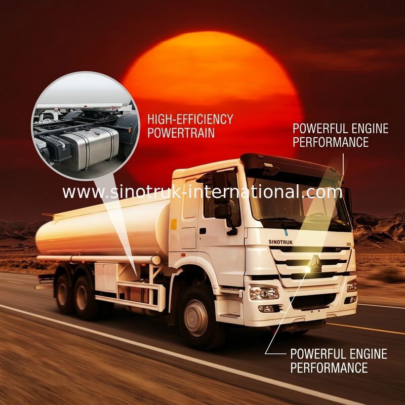 Camión del depósito de gasolina de SINOTRUK HOWO 20 toneladas, camiones de combustible móviles de 6X4 LHD Euro2 290HP