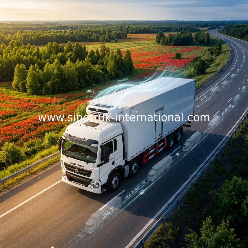 Camiones y furgonetas refrigerados 8×4 SINOTRUK HOWO 40 toneladas para las comidas congeladas que llevan