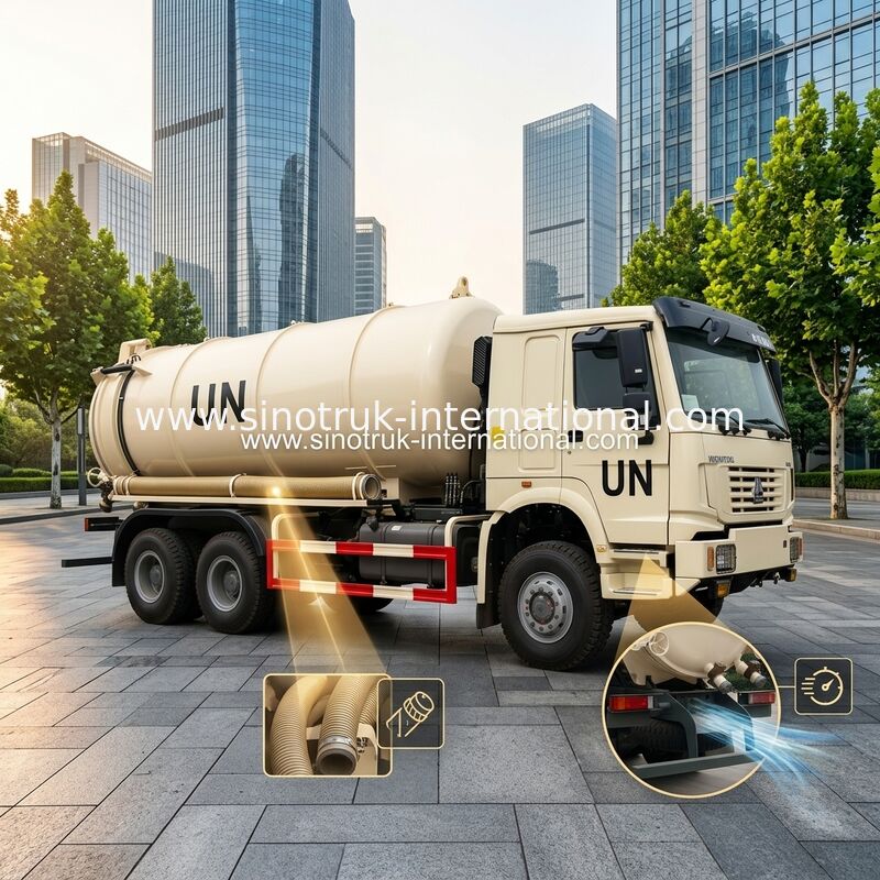 Tipo de impulsión 6×4 camión de la succión de las aguas residuales con la bomba con el sistema de control hidráulico