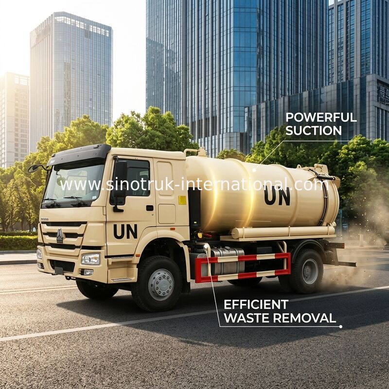 Camión 10000L LHD 4X2, camiones de la succión de las aguas residuales de SINOTRUK HOWO de la basura líquida