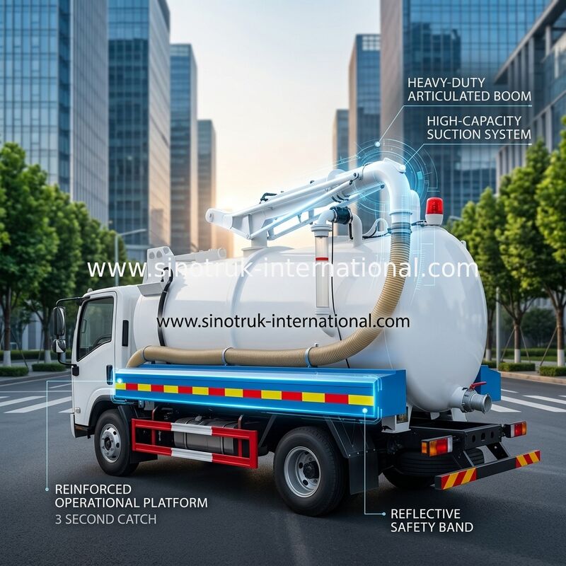 Camión de la succión de las aguas residuales de SINOTRUK HOWO para la empresa 5-6CBM LHD 4X2 Euro2 del saneamiento