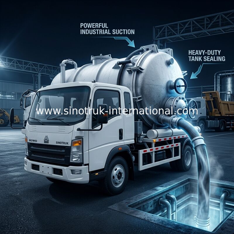 4*2 Conducción HOWO camión de aspiración de aguas residuales: tanque de 6m3, 160 CV, neumáticos 8.00R20, camión de aguas residuales ligero, vehículo de saneamiento eficiente