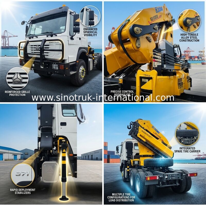 Su caballo de trabajo todo en uno: HOWO 371HP 6x4 con grúa XCMG 12T
