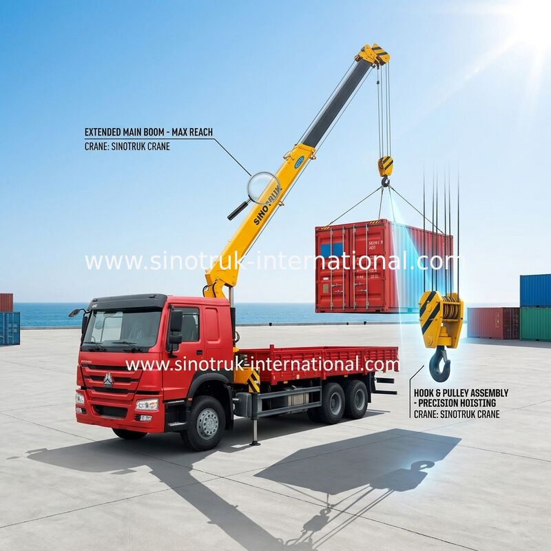 Las 12 toneladas resistentes de camión de HIAB montaron la elevación telescópica del cargo del camión de la grúa 6X4 LHD