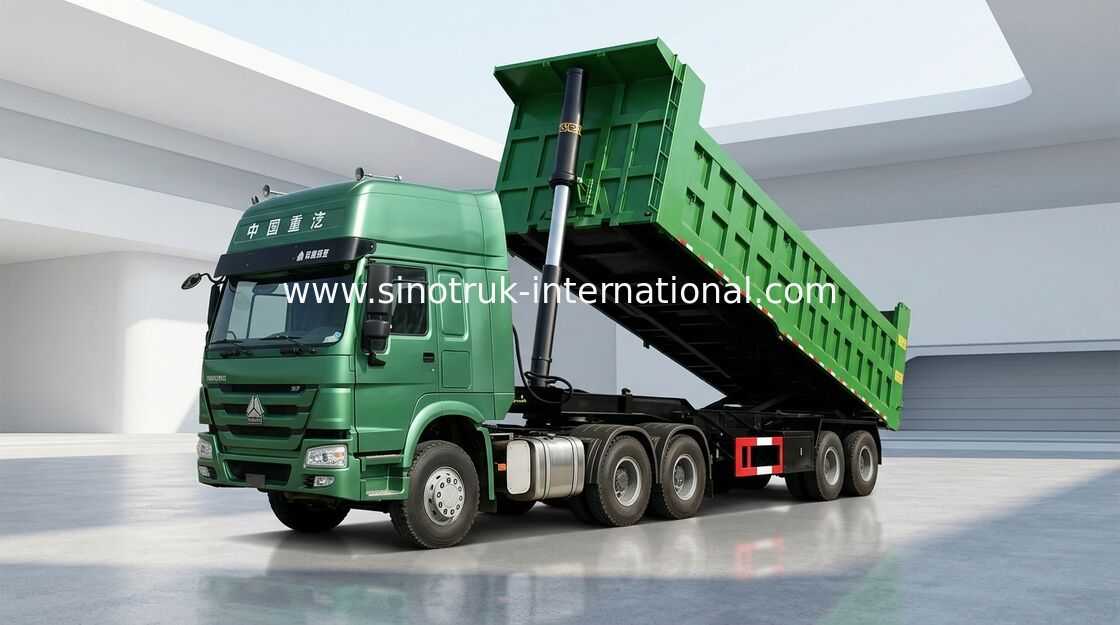 Del volquete camión de remolque hidráulico semi 80 toneladas de 25-45CBM para el transporte de cargo