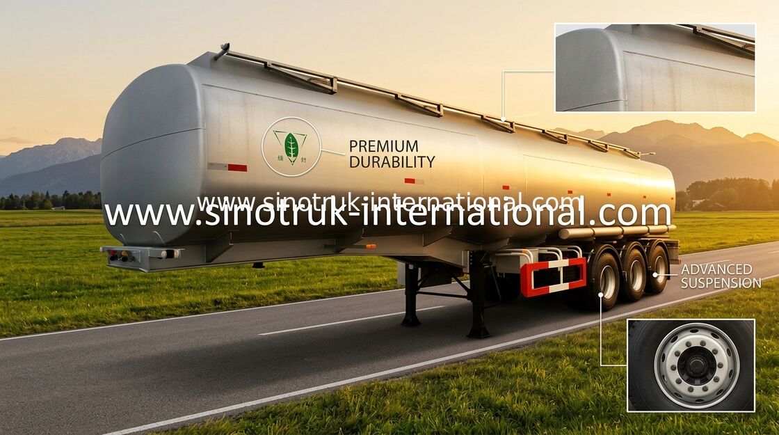 Acero del manganeso de SINOTRUK 60 remolques semi planos del tanque de aceite de Cfm para el transporte del combustible de aceite