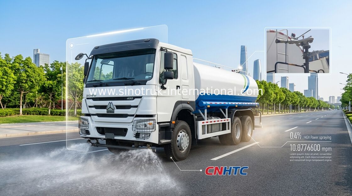 HOWO 6*4 Conducción de camión de rociadores de agua de ingeniería a gran escala de 18 m3 de 400 CV (camión de agua/spray de agua, adecuado para la supresión del polvo de la carretera y el riego)