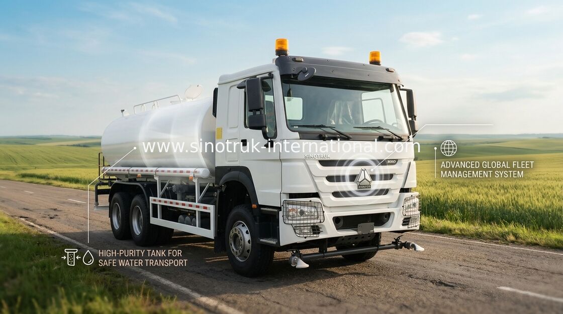 Camión de tanque de agua con distancia entre ejes de 4650 1350 mm con VGD95 Rendimiento y capacidad del eje delantero