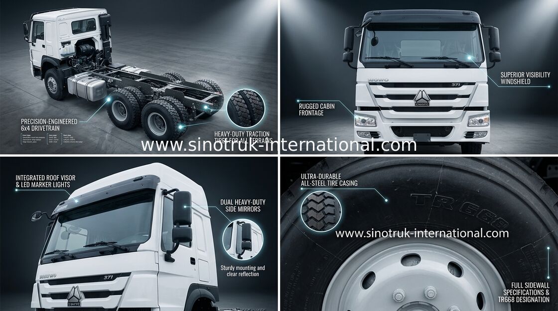 Cabina del euro 2 LHD 6X4 336HP HW76 del camión del cargo de SINOTRUK HOWO para el transporte