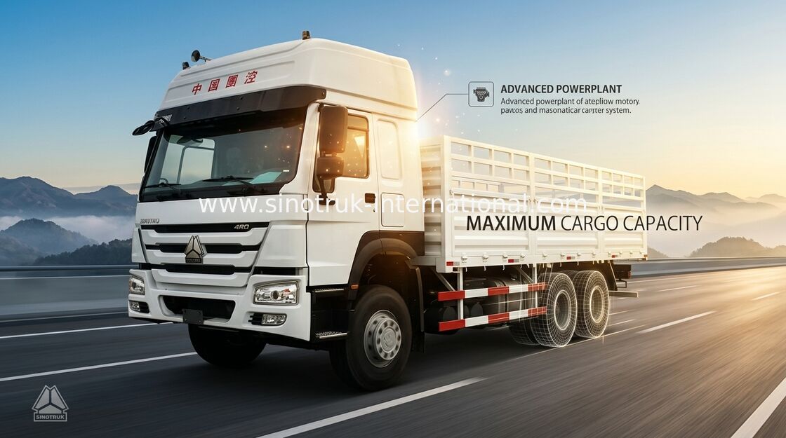 Vehículos de cargo económicos ligeros de las mercancías HOWO 25 toneladas de litera de 10Wheels LHD 290 HP dos
