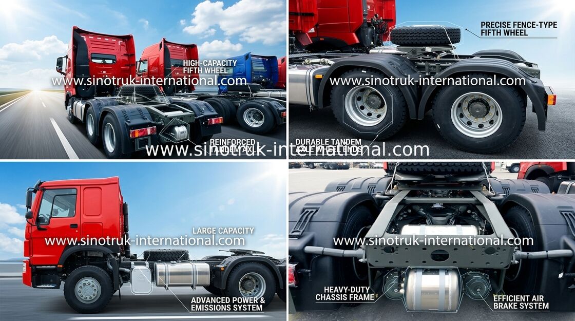 Remolque el camión de la cabina SINOTRUK HOWO del tejado plano del camión LHD 6x4 371HP del tractor remolque