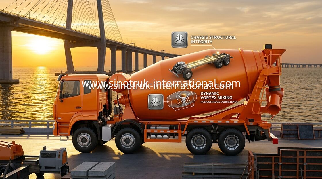 Sinotruk Howo N7 camión mezclador de hormigón 6 X 4 Euro 2 380hp para la construcción