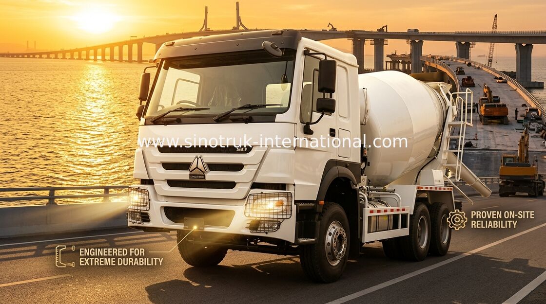 Camión de mezclador HOWO de alta potencia de 400 CV 6-12CBM LHD 6×4 10 ruedas