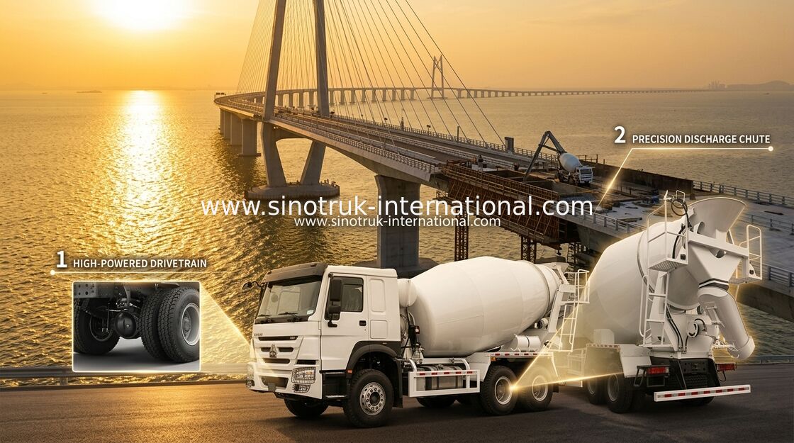 Sinotruk Howo camión mezclador de hormigón 380HP 6-10CBM 6 X 4 Euro 2 planta de mezcla RHD