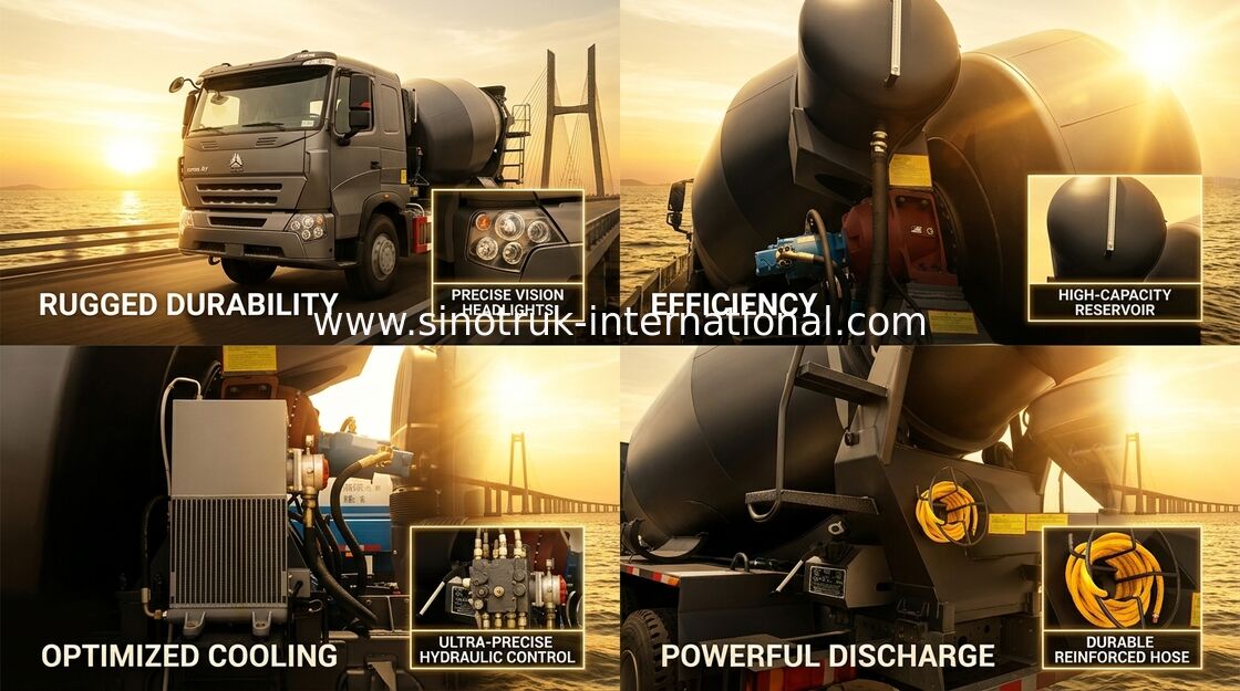 Camión INTERNACIONAL 10CBM 371HP 6X4 LHD del mezclador concreto de SINOTRUK HOWO A7