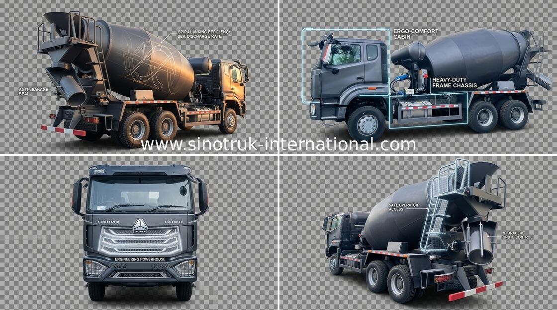 Sinotruk Howo N7 camión mezclador de hormigón 6-10CBM 6 X 4 Euro 2 380 hp