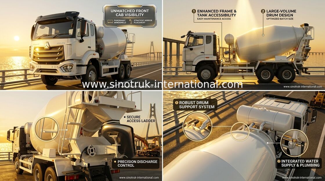 Sinotruk Howo N7 camión mezclador de hormigón 6-10CBM 6 X 4 Euro 2 planta de mezcla