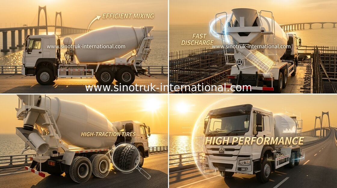 Camión de 10-20CBM 6 x 4 del mezclador concreto de Sinotruk Howo construcción 340Hp del euro 2