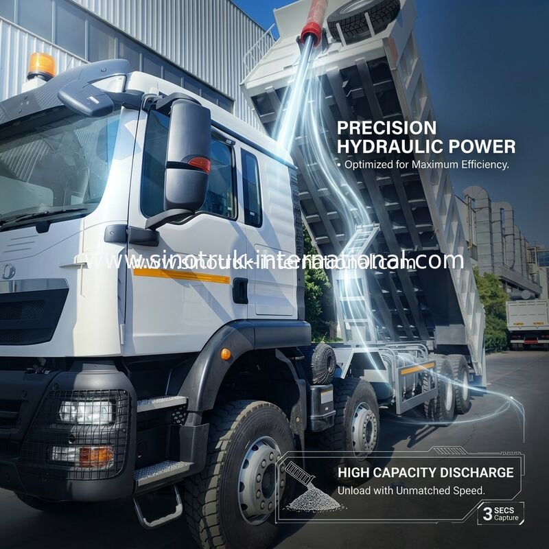 26.91CBM Potente HOWO TX 8x4 camión de descarga con volante con 12.00R20