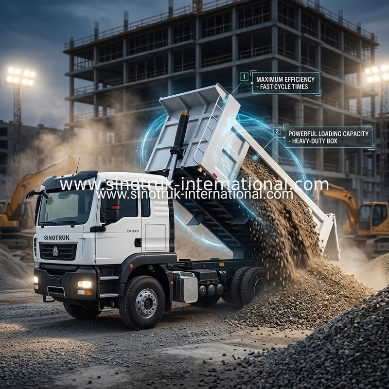 Chasis de Camión Volquete SINOTRUK TX con Motor de 371HP, Capacidad de Carga de 30-40 Toneladas y Opcional LHD / RHD