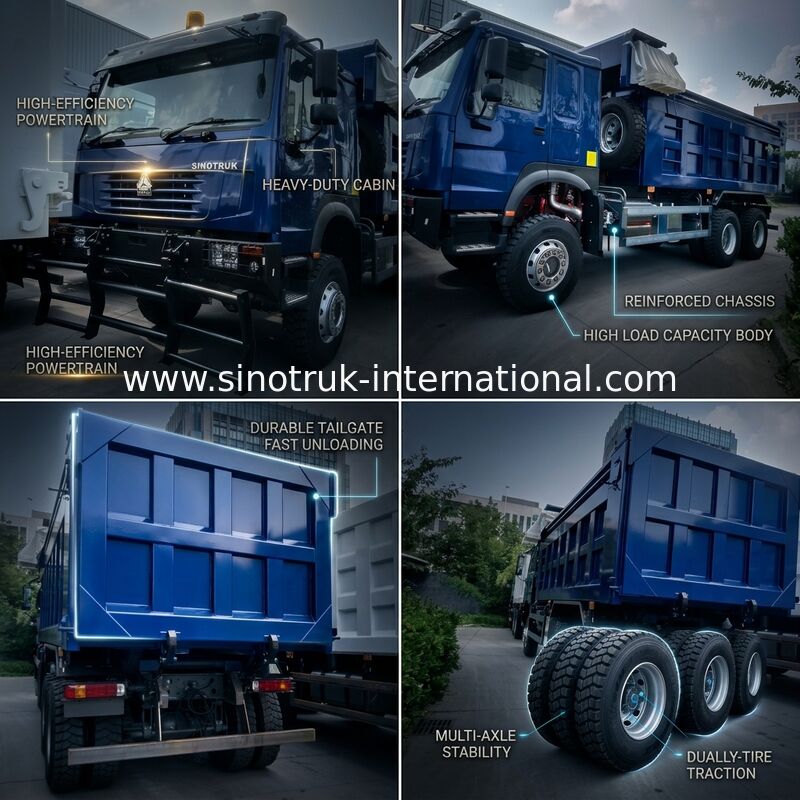SINOTRUK HOWO Ghost Face Tipper Dump Truck LHD 6×4 371HP 20CBM El vehículo fue destruido por el fuego.