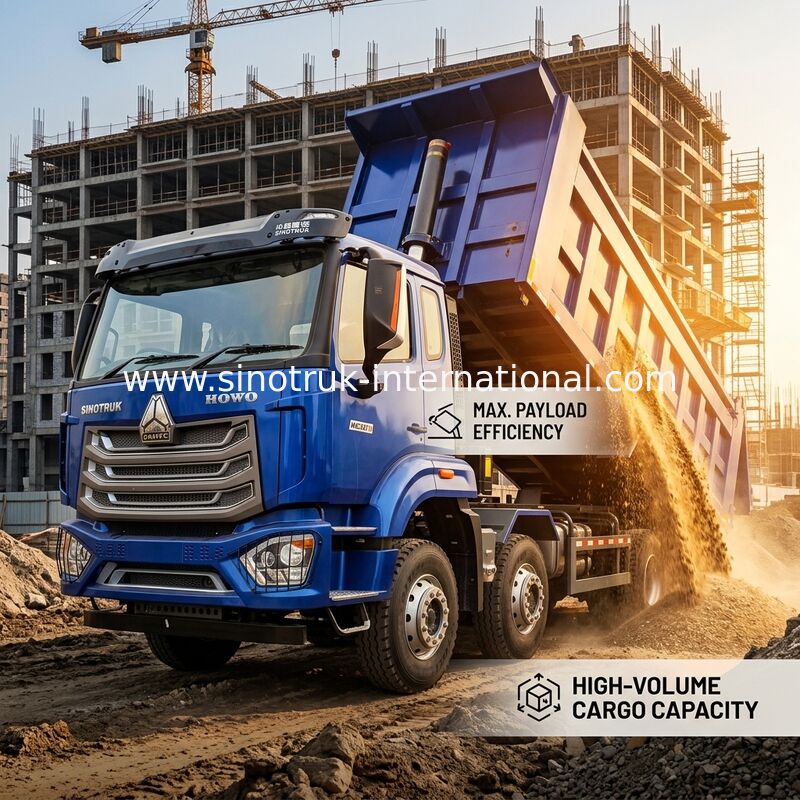 HW19710 Transmisión HOWO NX camión de descarga para trabajos mineros y de construcción