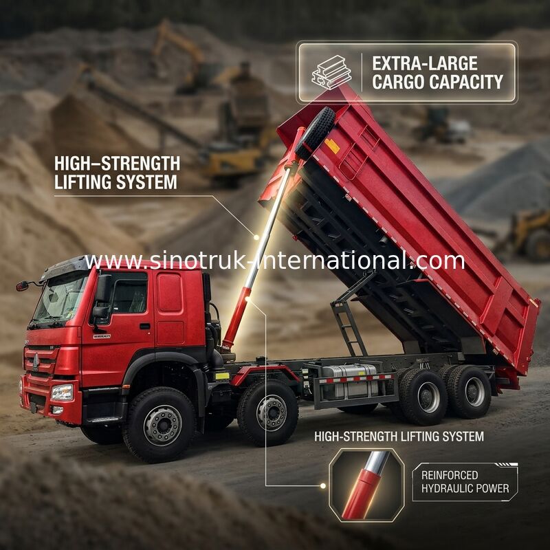 HOWO 12 ruedas Sinotruk 8X4 camión de descarga 400hp para la minería LHD U tipo de contenedor