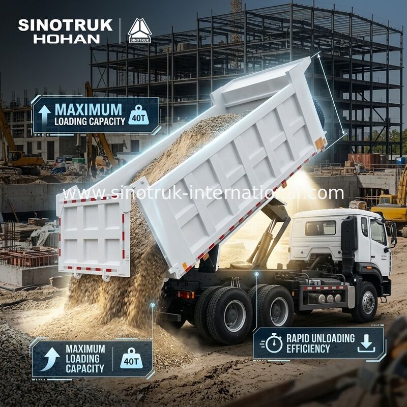 SINOTRUK HOWO 400 HP camión de descarga con tirador para la construcción N7 Luz de advertencia de parachoques militares
