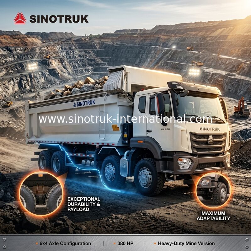 Sinotruk Hohan Nuevo camión N7 6 × 4 10 ruedas 380hp RHD U Tipo de lonas automáticas