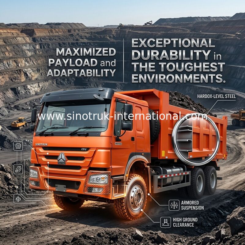 Sinotruk Howo camión de descarga con tirador 400hp 8 × 4 Rhd 12 ruedas bandeja grande 7600mm