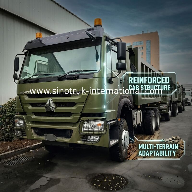 SINOTRUK HOWO 400HP Green Tipper Dump Truck RHD 6×4 12 ruedas Alta potencia