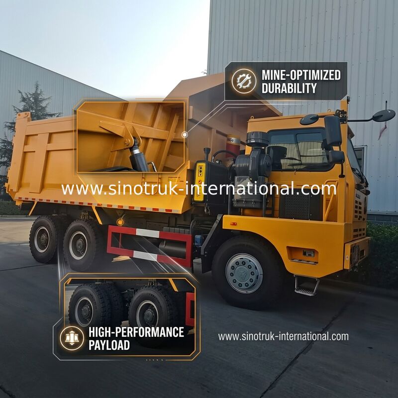 SINOTRUK Tipper Dump Truck resistente LHD con amarillo esquelético de alta resistencia unilateral del taxi