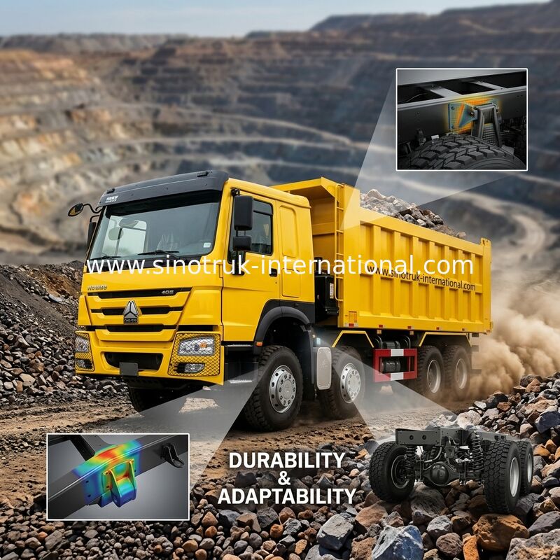 Amarillo minero del × 4 RHD de las ruedas 400Hp 8 de Sinotruk Howo Tipper Dump Truck 12