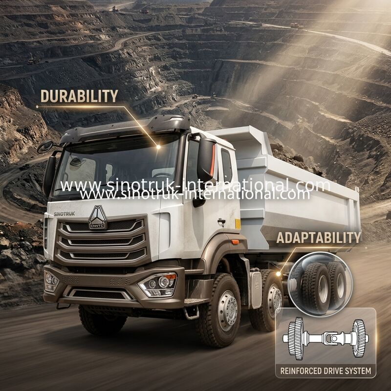 Camión volquete de HOWO N7 LHD 12wheels 8X4 400HP para la explotación minera