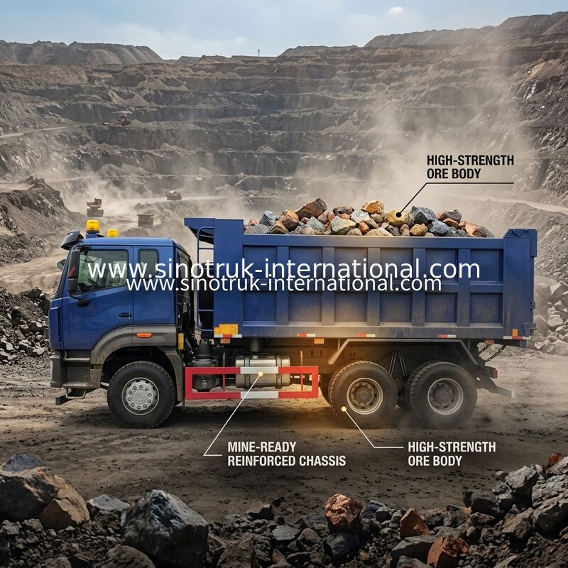 × 4 de las ruedas 400Hp 6 de Sinotruk N7 Tipper Dump Truck 10 con el piloto